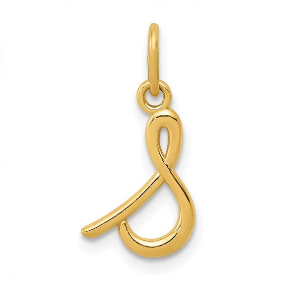 14k Yellow Gold, Claire Collection Mini Lower Case Initial S Charm - Picture 1 of 5